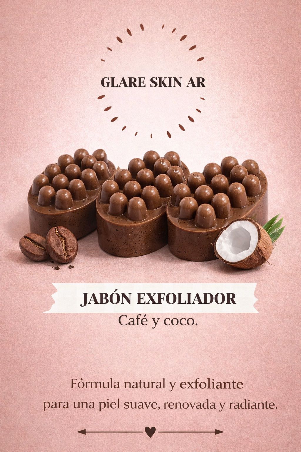 Jabón exfoliador de café y coc